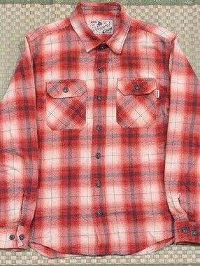 Devium Boca Flannel Shirt 100% Organic Cotton Men's Size Medium Made in USA